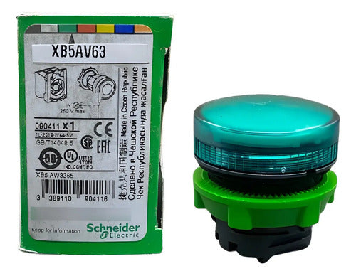 Kit Com 3: Sinalizador Modular 22mm 250v Xb5av63 Schneider Verde -