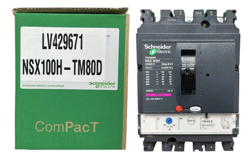 Disjuntor Tripolar 80a Lv429671 Nsx100h-tm80d Schneider