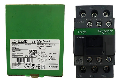 Contator 3p Tesys 32a 1na+1nf 415vca Lc1d32n7 Schneider 415v