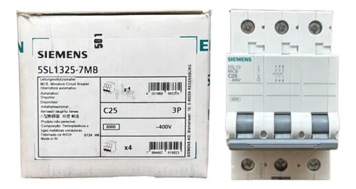 Disjuntor Tripolar 25a Curva C 5sl1325-7 Siemens
