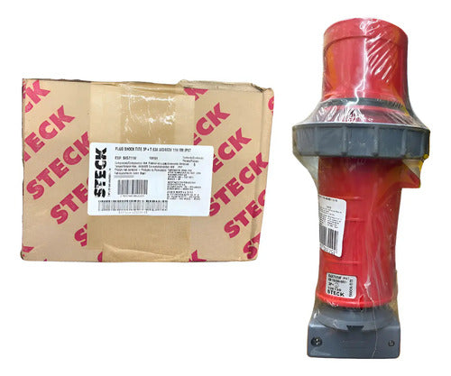 Plug 3p+t 63a 440/460v 11h Ip67 S45711w Vermelho Steck Vermelho