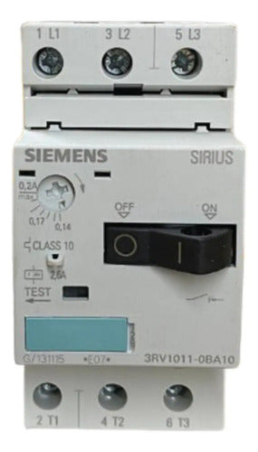 Disjuntor Motor 3rv1011-0ba10 0,14-0,2a Siemens  - 50/60hz