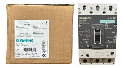 Disjuntor Tripolar 125a 3vl2712-2dc33-0aa0 Siemens