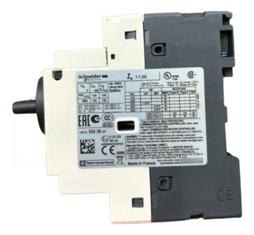 Disjuntor Motor Termomagnético 1-1,6a 3p Gv2p06 Schneider