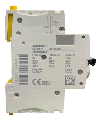 Disjuntor Acti9 Ic60h 2p Curva C 10a 440v A9f84210 Schneider