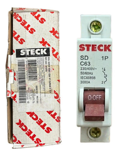Kit Com 4: Disjuntor Unipolar Sd-61c63 63a Curva C Steck