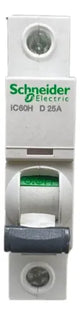 Disjuntor Acti9 Ic60h 1p Curva D 25a 230v A9f85125 Schneider