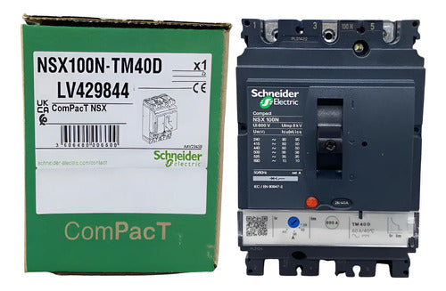 Disjuntor Tripolar 40a Nsx100n-tm40d Lv429844 Schneider