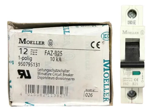 Kit Com 3 Peças: Disjuntor Unipolar Faz-b25 25a Moeller