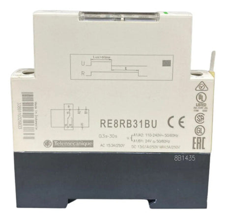 Rele Temporizador 0,3-30s 24vca/cc 110/240vca 1naf Re8rb31bu