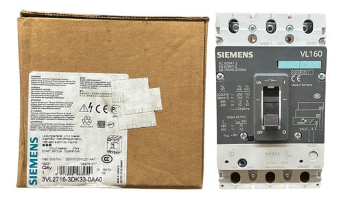Disjuntor Tripolar 160a 3vl2716-3dk33-0aa0 Siemens