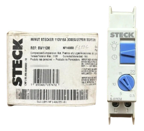 Minuteria Stecker 110v 16a 30seg/20min 50/60h Sw110m Steck