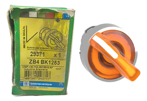 Cabeçote Para Chave Seletora Ø22mm 2 Pos Zb4bk1253 Schneider Laranja
