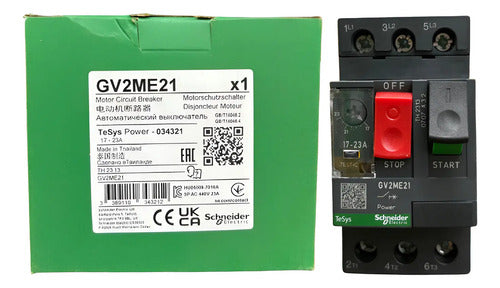 Disjuntor Motor Termomagnético 17-23a Gv2me21 Schneider 690v 50-60 Hz