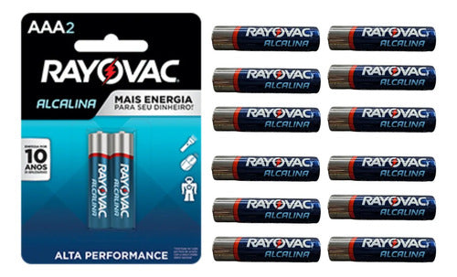Pilha Rayovac Alcalina Aaa 1,5v Lr03 Kit Com 12 Peças