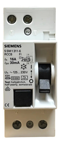 Interruptor Dr 2p 5sm1311-6 16a 30ma Siemens