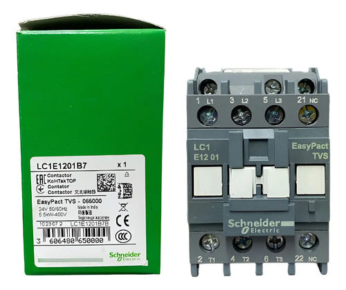 Contator 3p Easypact Tvs 12a 1nf 24vca Lc1e1201b7 Schneider 24v