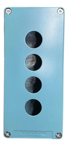 Botoeira Metalica Azul 22mm 4 Furos Xapm3504h29 Schneider Azul