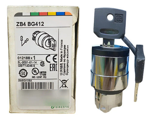 Cabecote Para Chave Seletora 22mm 2 Pos Zb4bg412 Schneider Metal Cromado