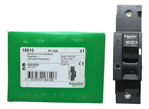 Disjuntor Unipolar Ng125n Curva C 10a 18610 Schneider 230 50/60 Hz