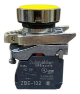 Botão Ø22mm Retorno Por Mola Am + Na+nf Xb4ba55 Schneider Amarelo -