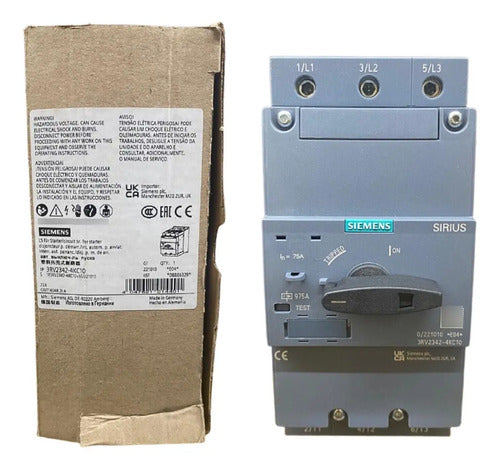 Disjuntor Motor Tripolar 75a 3rv2342-4kc10 Siemens 0 Não Informado