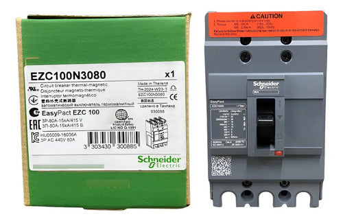 Disjuntor 80a 3p Ezc100n Ezc100n3080 Schneider