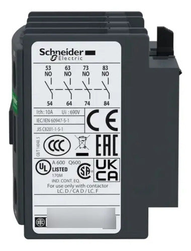 Bloco De Contato Auxiliar Instantaneo 4na Ladn40 Schneider 690