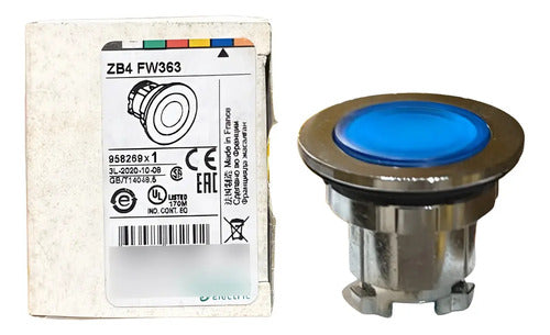 Cabeçote Para Botão Luminoso Faceado Azul Zb4fw363 Schneider Azul 0