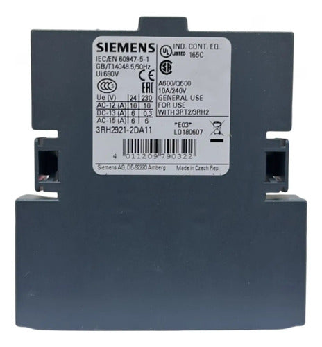 Bloco Contato Auxiliar Lateral 1na+1nf 3rh2921-2da11 Siemens