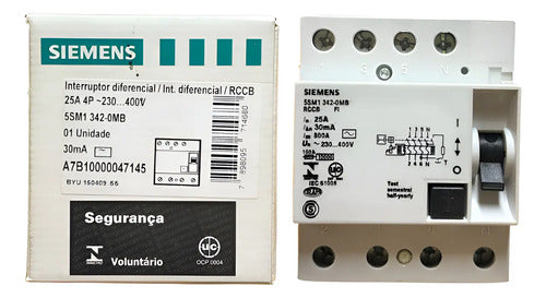 Interruptor Diferencial 4p 5sm1342-0mb 25a Siemens