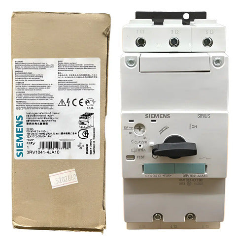 Disjuntor Motor 3rv1041-4ja10 45-63a Siemens 690v 50hz