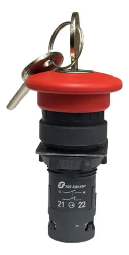 Botao 22mm Plastico Monobloco 1na+1nf Xb7nh25 Schneider Vermelho 0