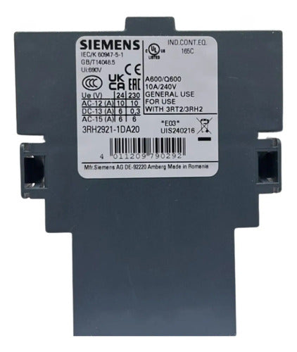 Bloco De Contato Auxiliar Lateral 2na 3rh2921-1da20 Siemens