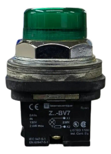 Botão Sinaleiro 30mm Verde Xb3bv73 Telemecanique Verde -