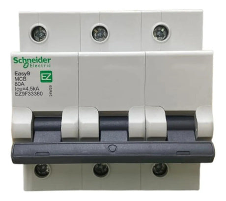 Disjuntor Termomagnético 3p 80a 400v Ez9f33380 Schneider