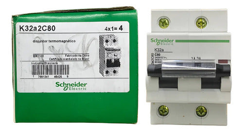 Disjuntor Termomagnetico 80a 2p K32a2c80 Schneider