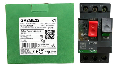 Disjuntor Motor Termomagnético 20-25a Gv2me22 Schneider (nv) 690v 50-60 Hz