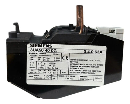 Relé De Sobrecarga 3ua5040-1g 4-6,3a Siemens