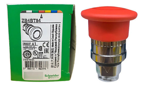 Cabeçote P/ Botão De Emergência Ø22mm Vm Zb4bt84 Schneider Vermelho -