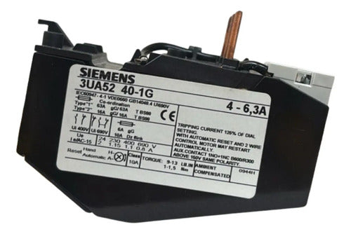 Rele De Sobrecarga 3ua5240-1g 4-6,3a Siemens  -