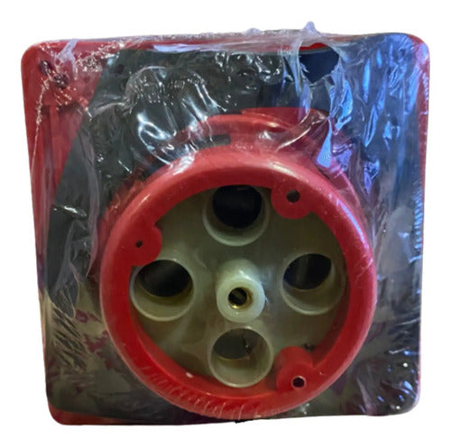 Tomada De Embutir 3p+t+pil 200a 380/440v 6h S4846w Vm Steck  Vermelho