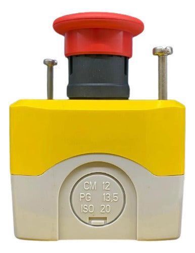 Botoeira 22mm Plastica 1 Botao Emergencia Xalk184g Schneider Amarelo E Cinza