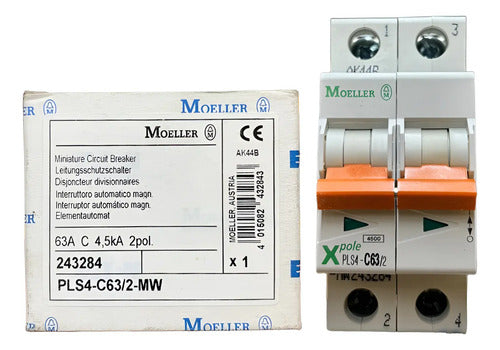 Disjuntor Bipolar 63a 4,5ka Curva C Pls4-c63/2-mw Moeller