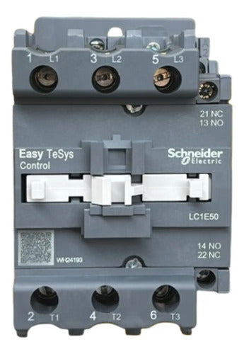 Contator 3p 50a 1na+1nf Bobina 220vca Lc1e50m7 Schneider 220v
