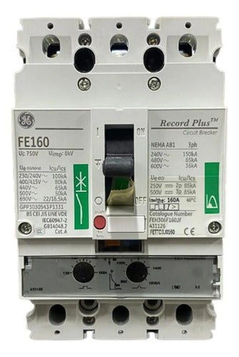Disjuntor 160a 100ka 240v 3p Feh36td160jf GE