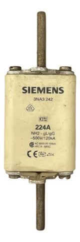 Fusível Nh02 Retardado 224a 500v 3na3242 Siemens 500v