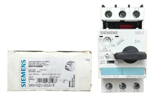 Disjuntor Motor 3rv1021-0ga15 0,45-0,63a Siemens  Não Informado 50/60hz