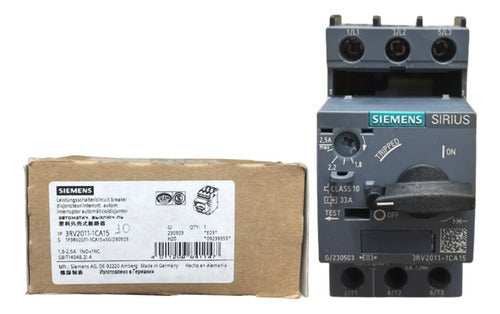 Disjuntor Motor 3rv2011-1ca15 1,8-2,5a Siemens Não Informado 50/60hz