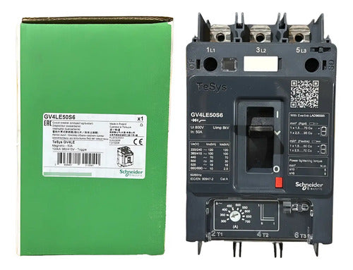 Disjuntor Mag Tesys Gv4 50a Mn 100ka Gv4le50s6 Schneider 380/415v